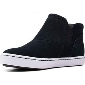 Clarks Women' Pawley Adwin Sneakers Black Suede High-Top Sneakers Size 9 NWOT